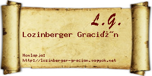 Lozinberger Gracián névjegykártya